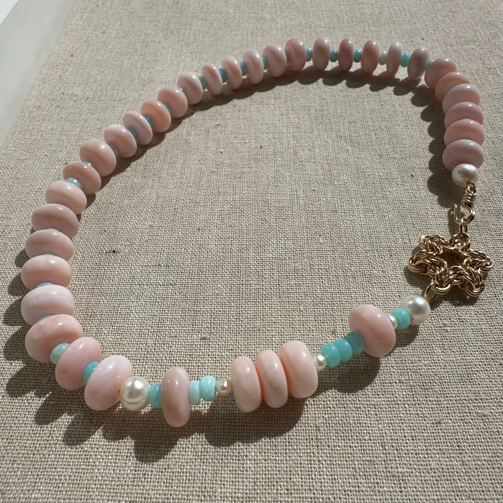 Sarang Star Peruvian Opal and Pearl Necklace - Picture 5 of 5
